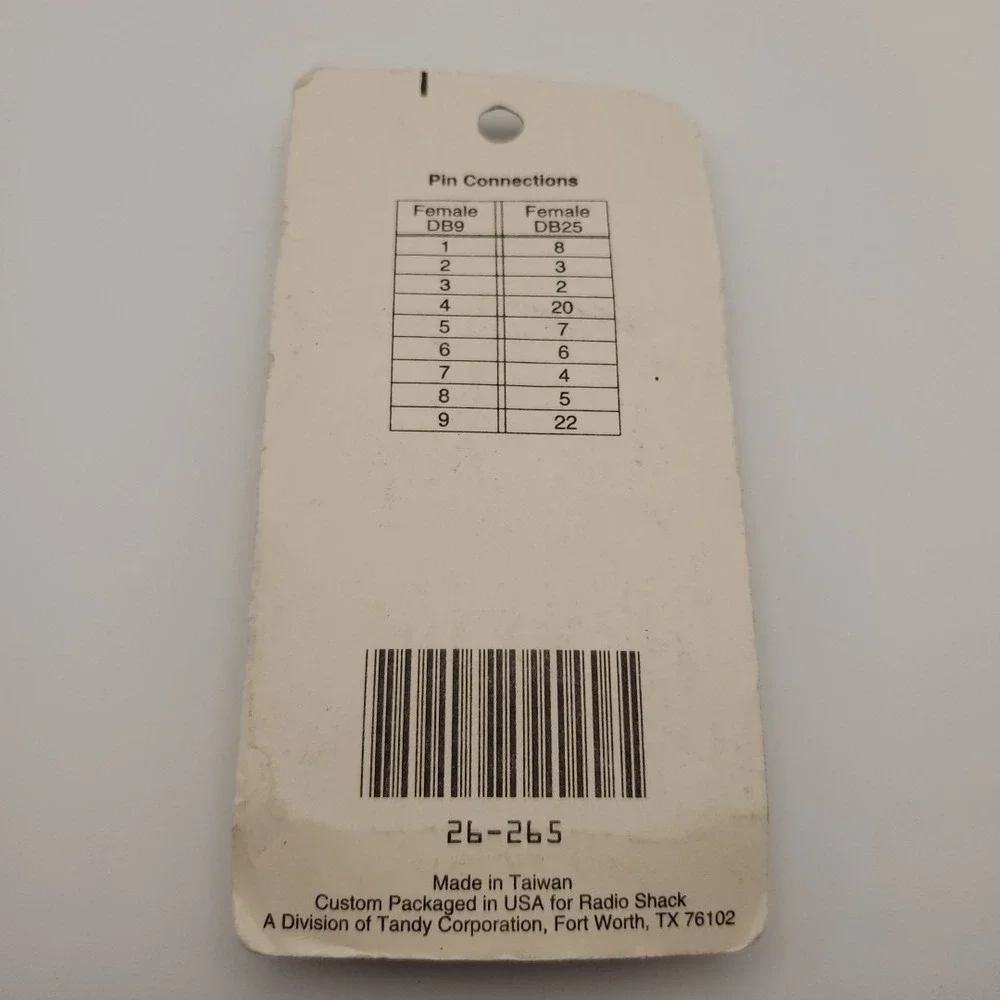 NEW Vintage Tandy DB25‎ to DB9 Grounded Serial Port Adapter Radio Shack